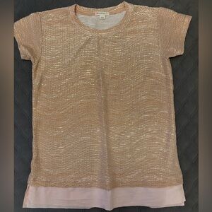 Crewcuts Shimmering Rose Gold Short Sleeve Shirt, Size 12